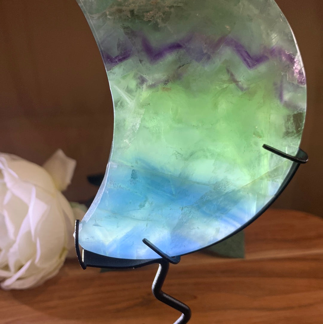 SNOWFLAKE FLUORITE MOONS