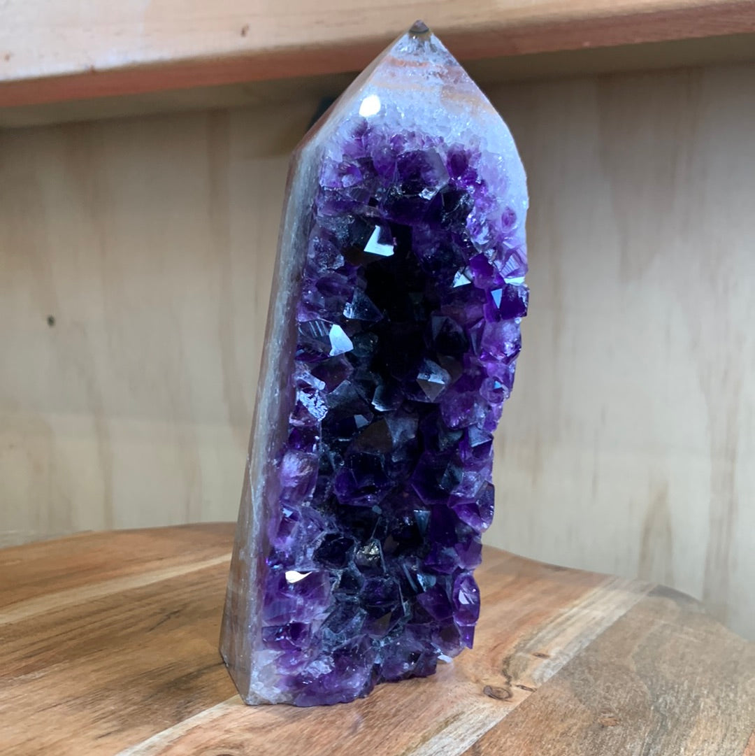 UNIQUE DARK PURPLE AMETHYST TOWER SPECIMEN