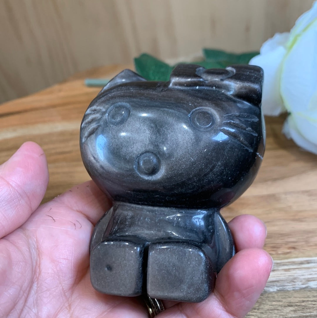 SILVER OBSIDIAN HELLO KITTY (LARGE)