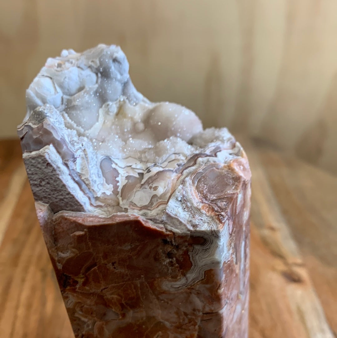 MEXICAN RED AGATE HALF TOWER