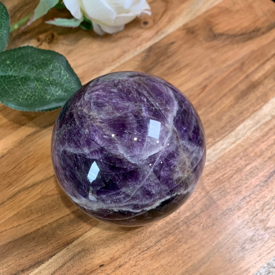 DREAM AMETHYST SPHERE (CHEVRON AMETHYST) LARGE