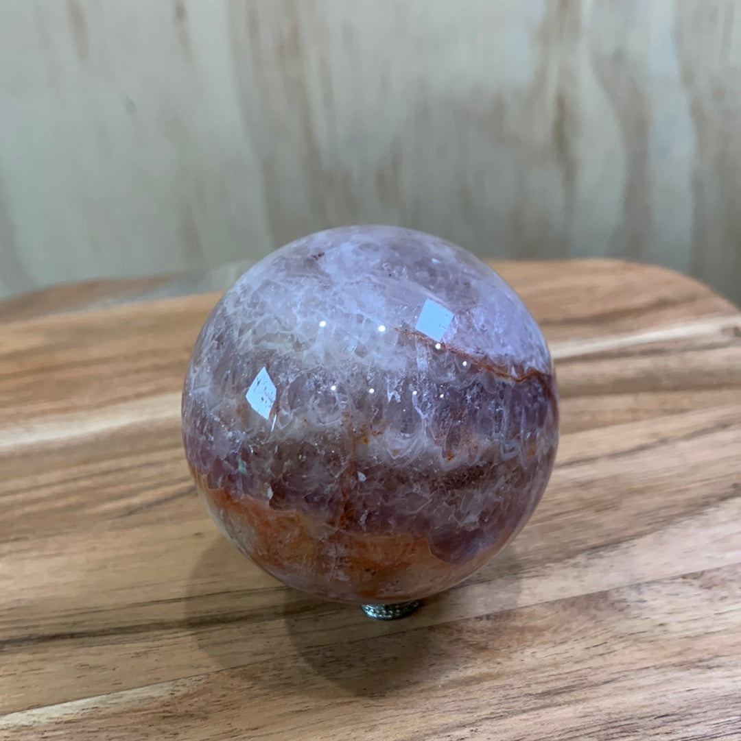 AMETHYST WITH MEXICAN AGATE SPHERE