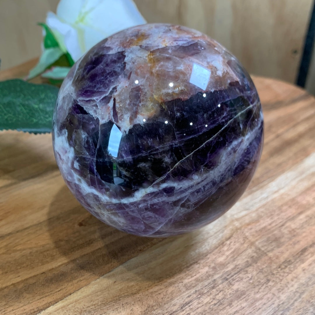 DREAM AMETHYST SPHERE (CHEVRON AMETHYST) LARGE