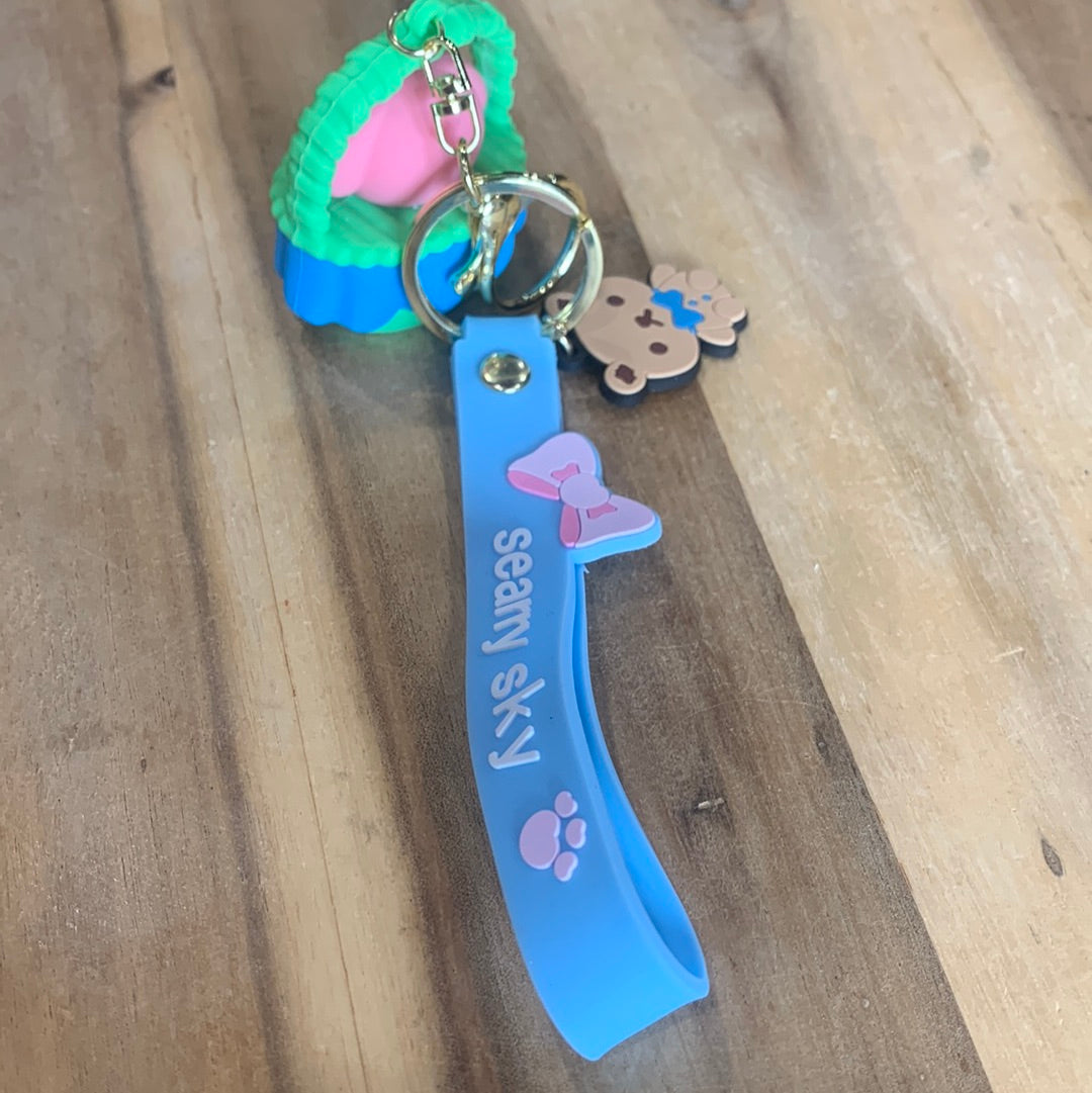 POPULAR CHARACTER KEYRINGS WITH WRISTLET ATTACHED