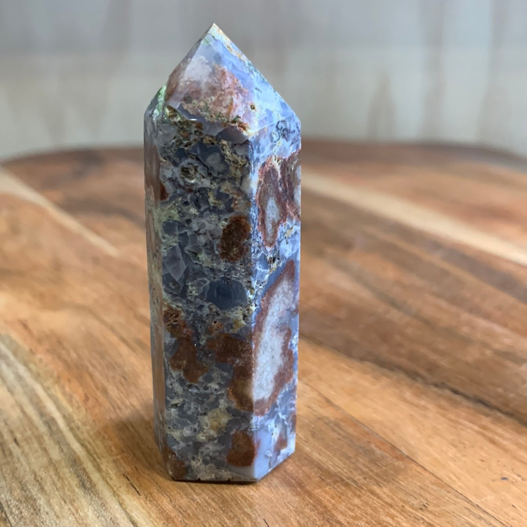 OCEAN JASPER POINTS WITH A TOUCH OF FLOWER AGATE