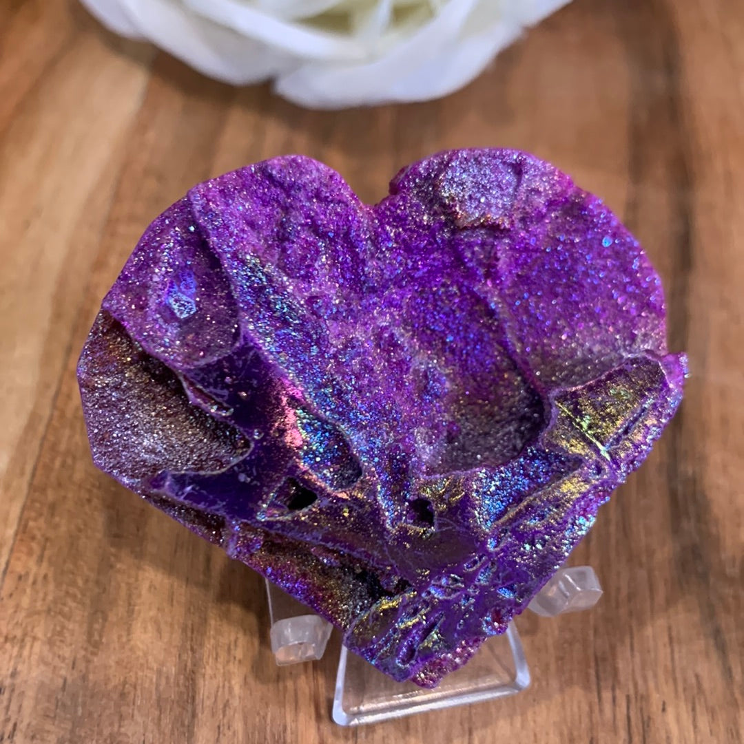 AURA COATED SPHALERITE HEARTS