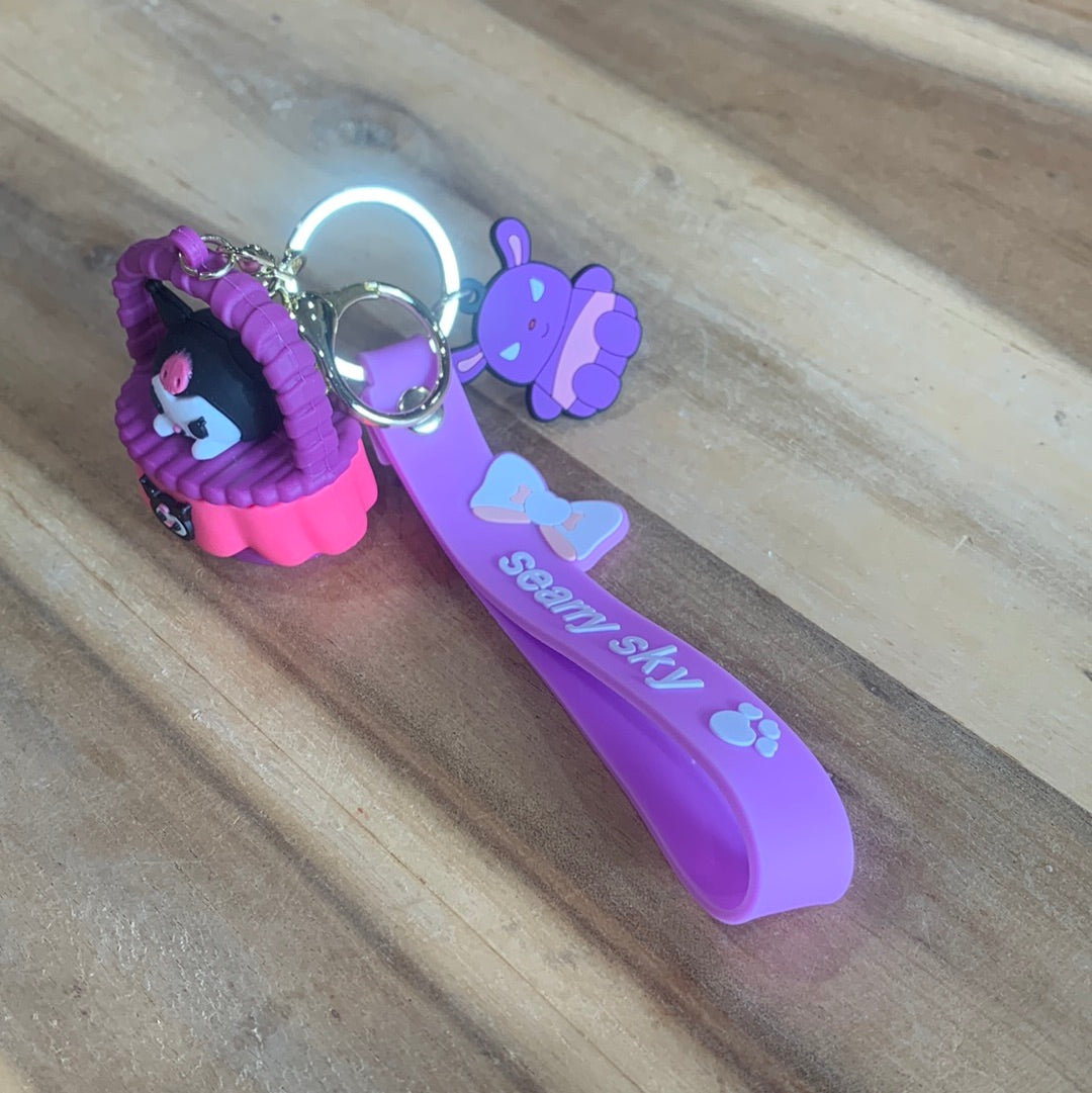 POPULAR CHARACTER KEYRINGS WITH WRISTLET ATTACHED