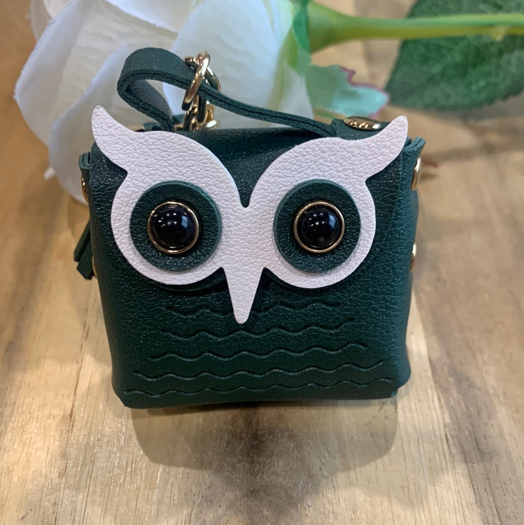 CUTE LEATHER OWL BAG KEYRINGS