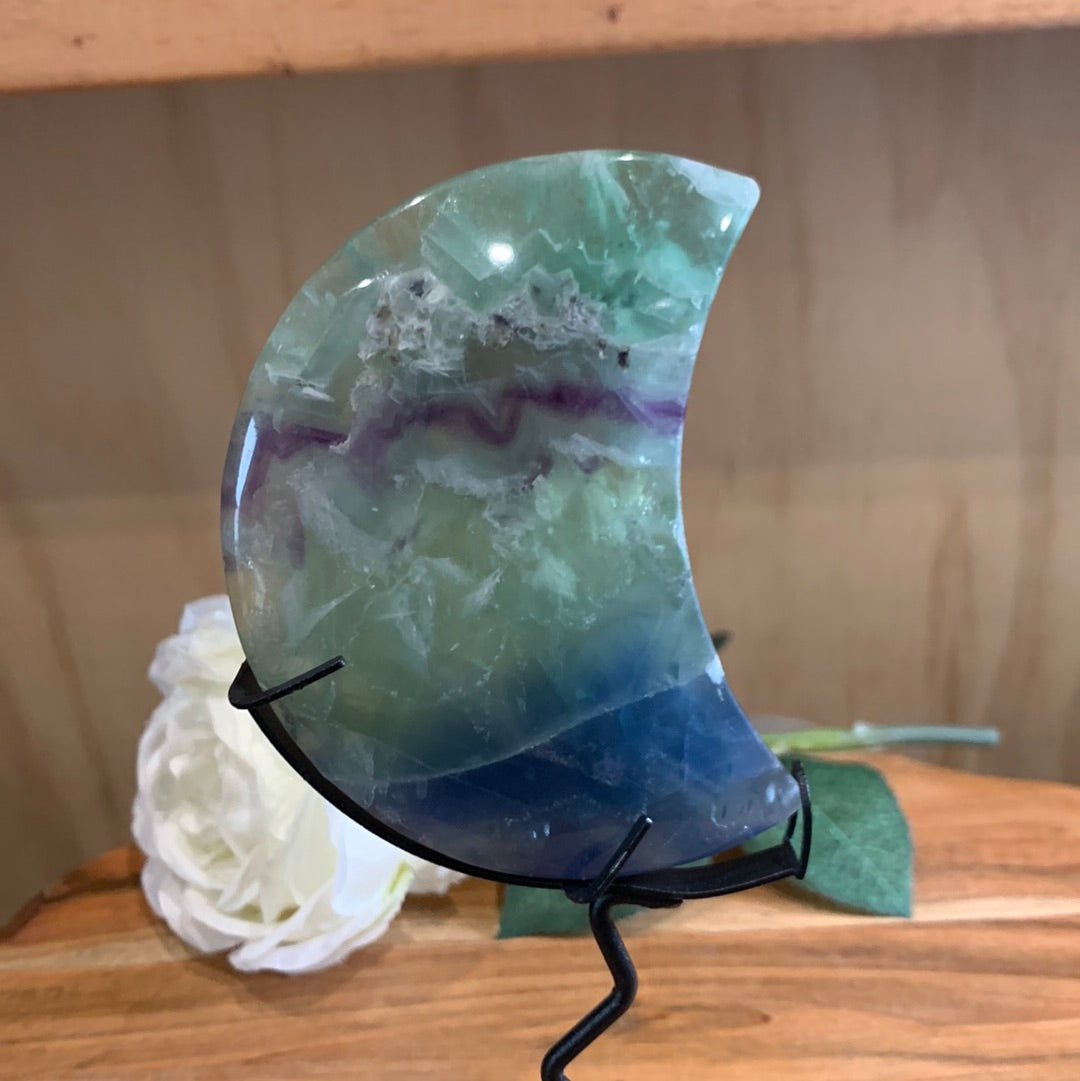 SNOWFLAKE FLUORITE MOONS