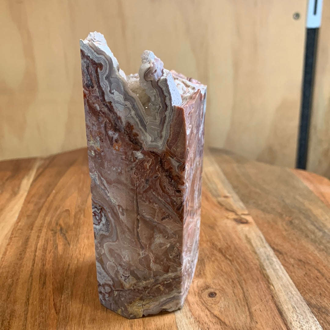 MEXICAN RED AGATE HALF TOWER