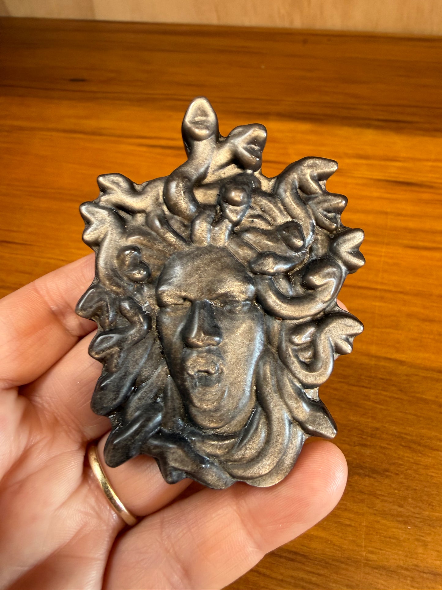 SILVER OBSIDIAN MEDUSA HEAD