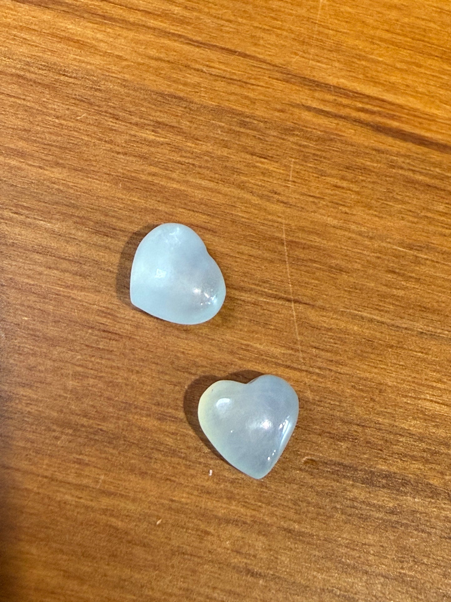 PERFECT TINY AQUAMARINE HEARTS