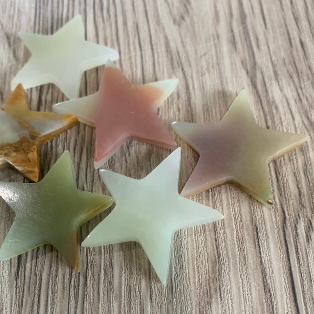 GREEN BANDED ONYX STARS (SMALL)