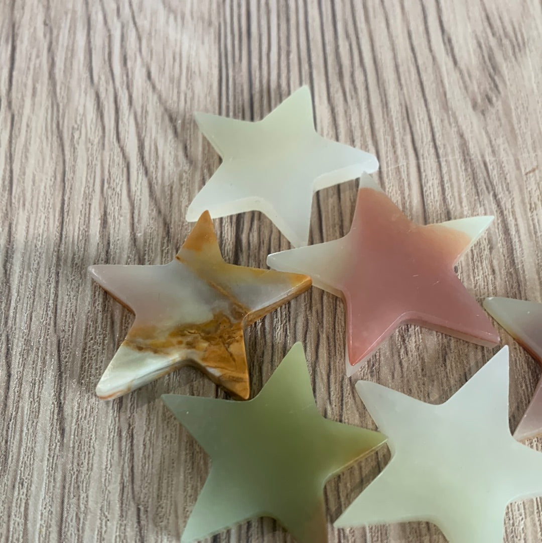 GREEN BANDED ONYX STARS (SMALL)