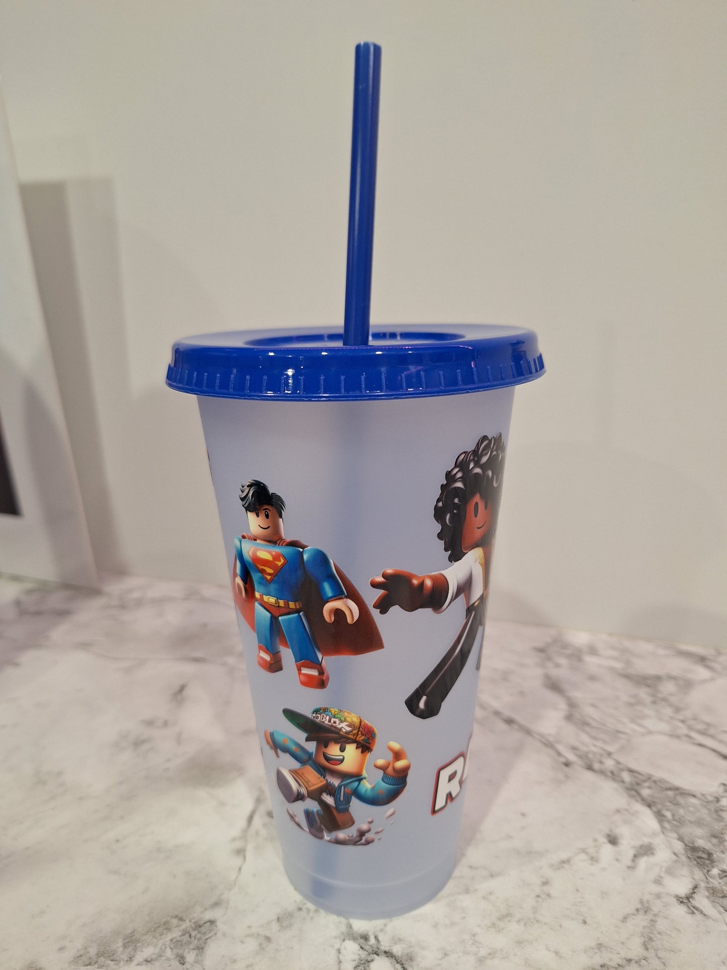 COLOUR CHANGING REUSABLE BPA FREE L CUP (24oz) WITH LID AND STRAW + SUBLIMATION WRAP