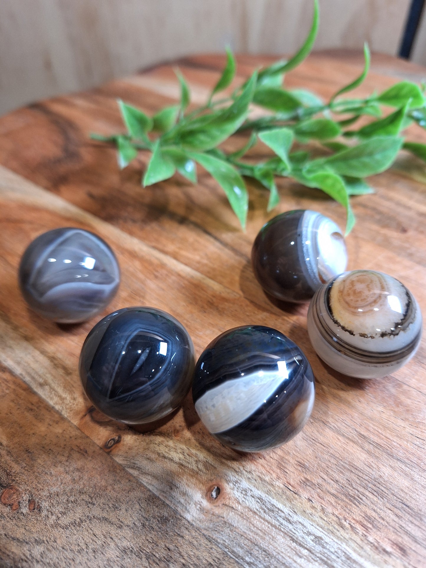 BLACK AGATE SPHERES (MEDIUM)