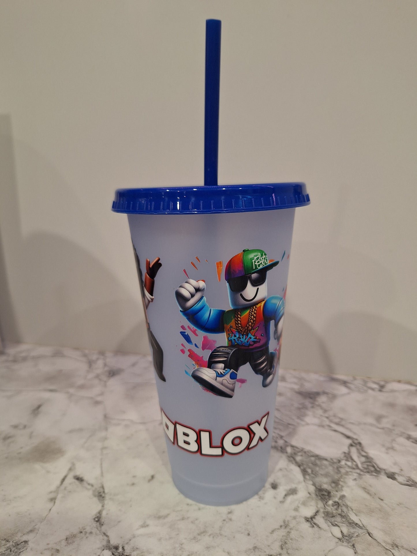 COLOUR CHANGING REUSABLE BPA FREE L CUP (24oz) WITH LID AND STRAW + SUBLIMATION WRAP