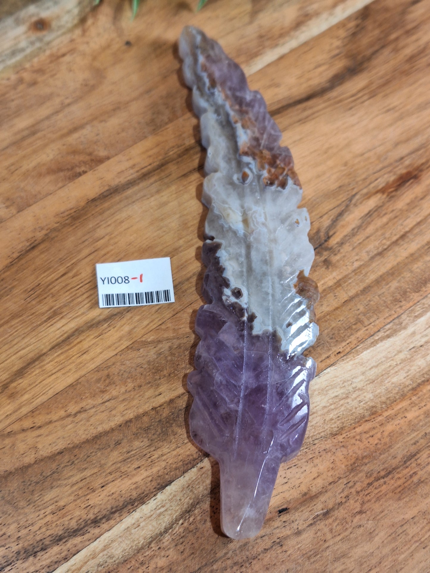 AMETHYST WITH MEXICAN AGATE FEATHERS