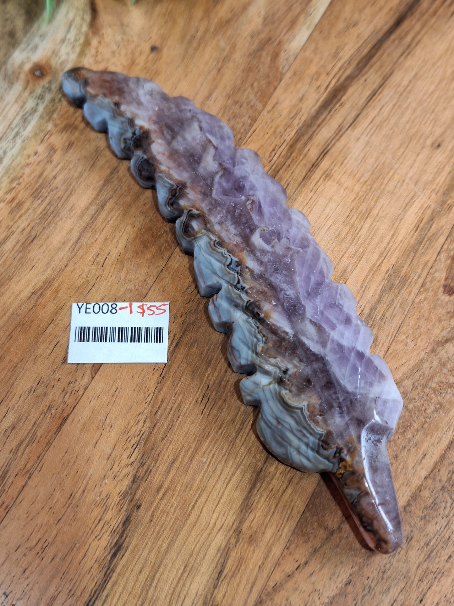 AMETHYST WITH MEXICAN AGATE FEATHERS