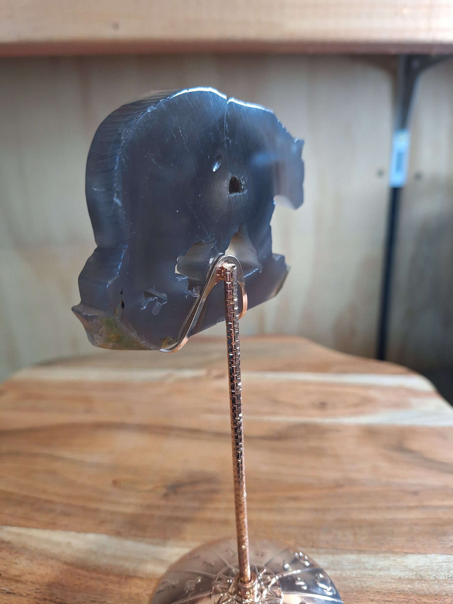 DRUUZY BEAR ON ROSE GOLD ASTROLOGICAL STAND