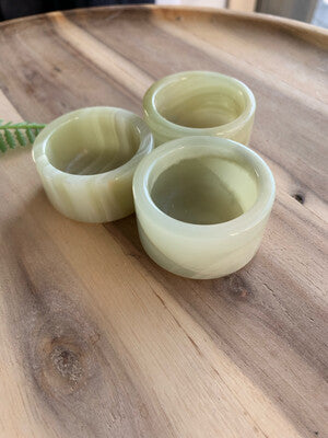 GREEN ONYX CRYSTAL CUPS/HOLDERS