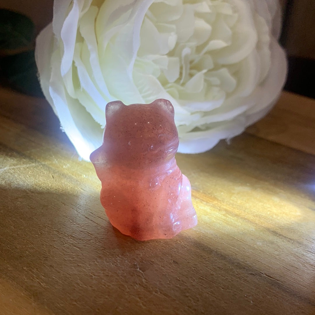 STRAWBERRY QUARTZ  MONEY CAT