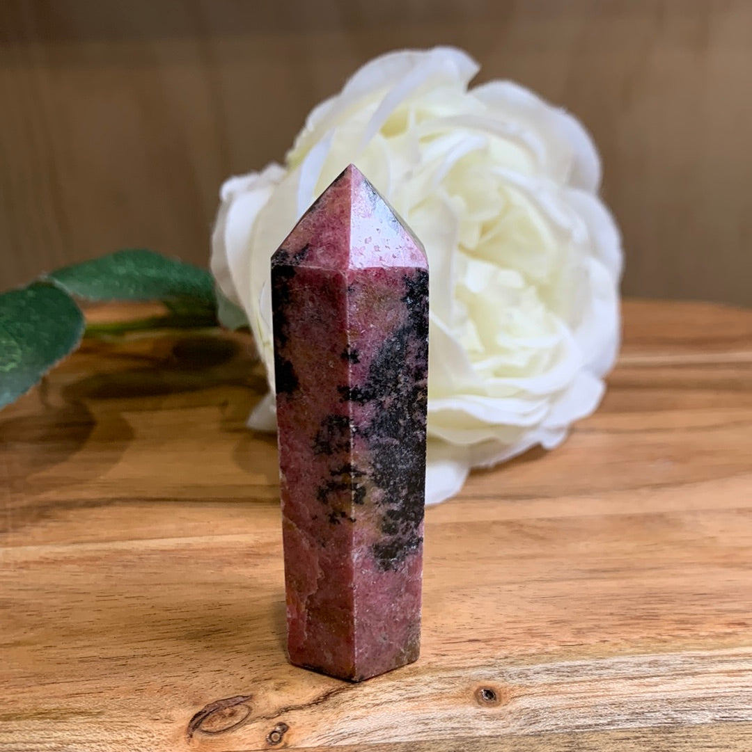 ICED RHODONITE POINT