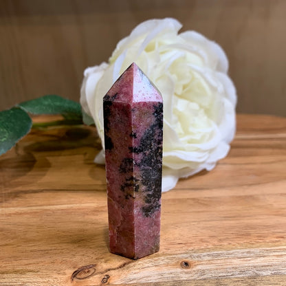 ICED RHODONITE POINT