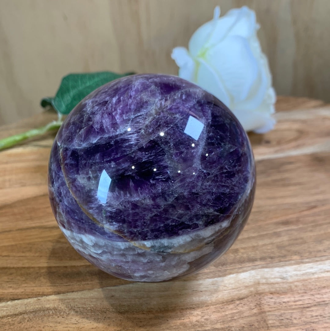 DREAM AMETHYST SPHERE (CHEVRON AMETHYST) LARGE