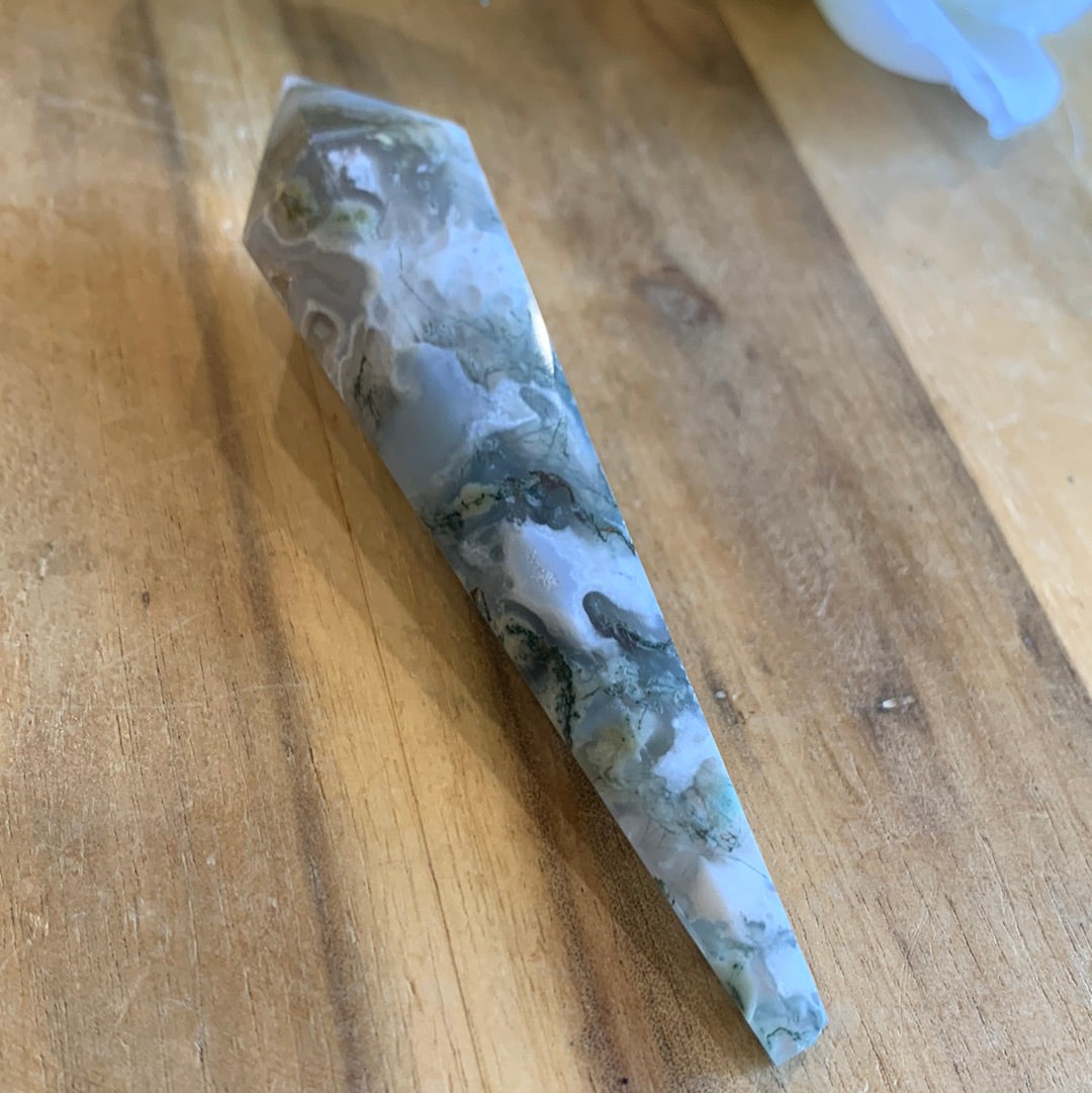 AGATE MOSS WAND (INCLUDING STAND)