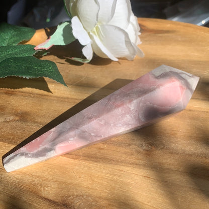 PINK OPAL WAND WITH STAND