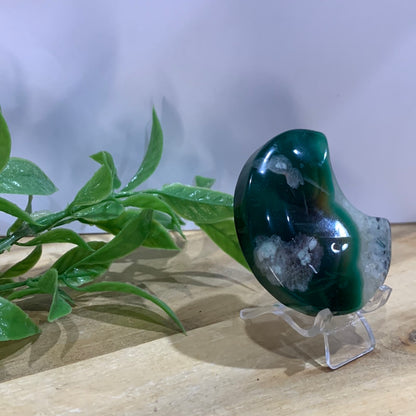 GREEN FLOWER AGATE MOON