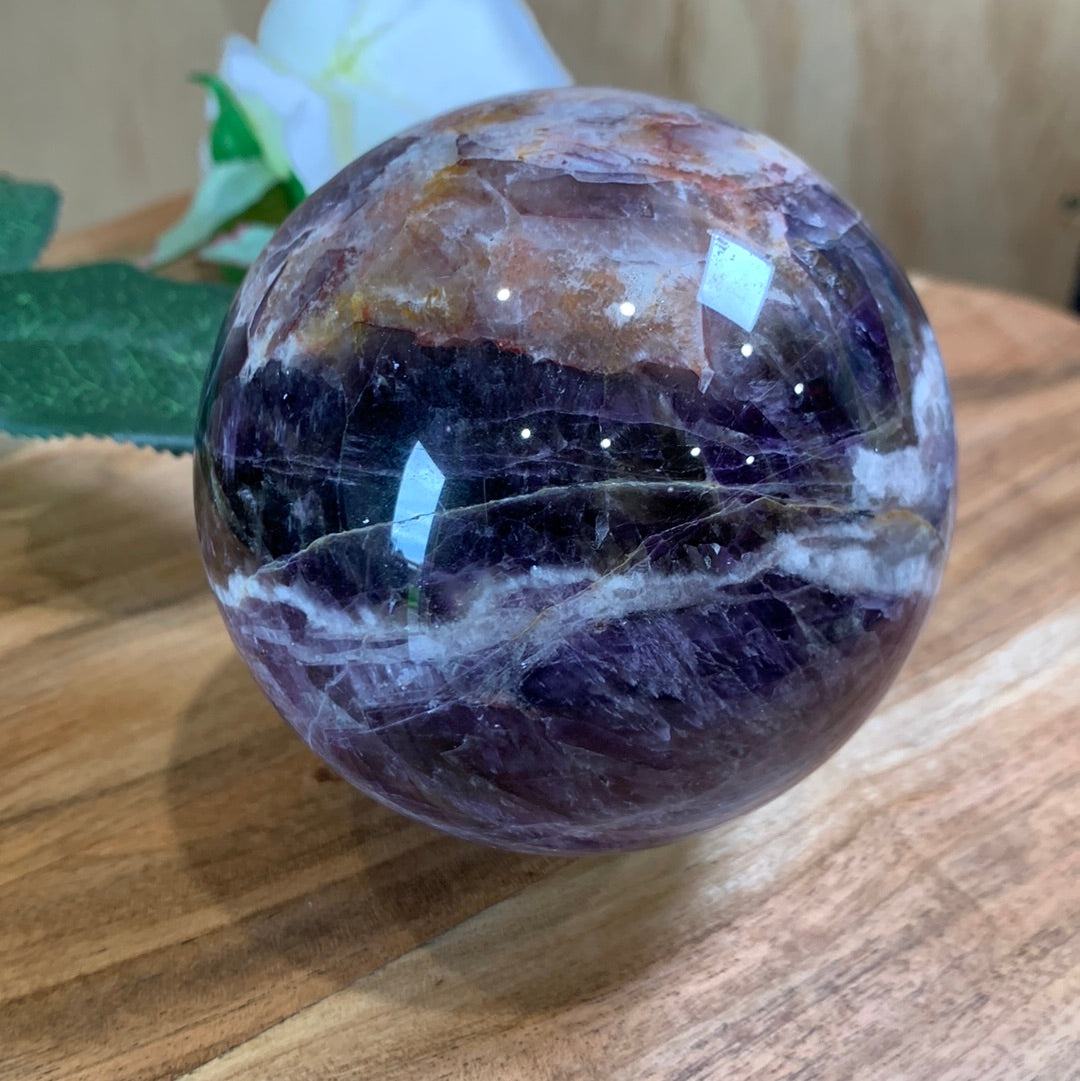 DREAM AMETHYST SPHERE (CHEVRON AMETHYST) LARGE