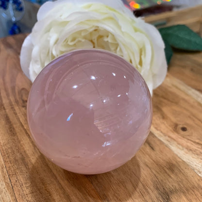 PERFECTLY IMPERFECT ROSE QUARTZ SPHERE WITH STAR (MEDIUM)