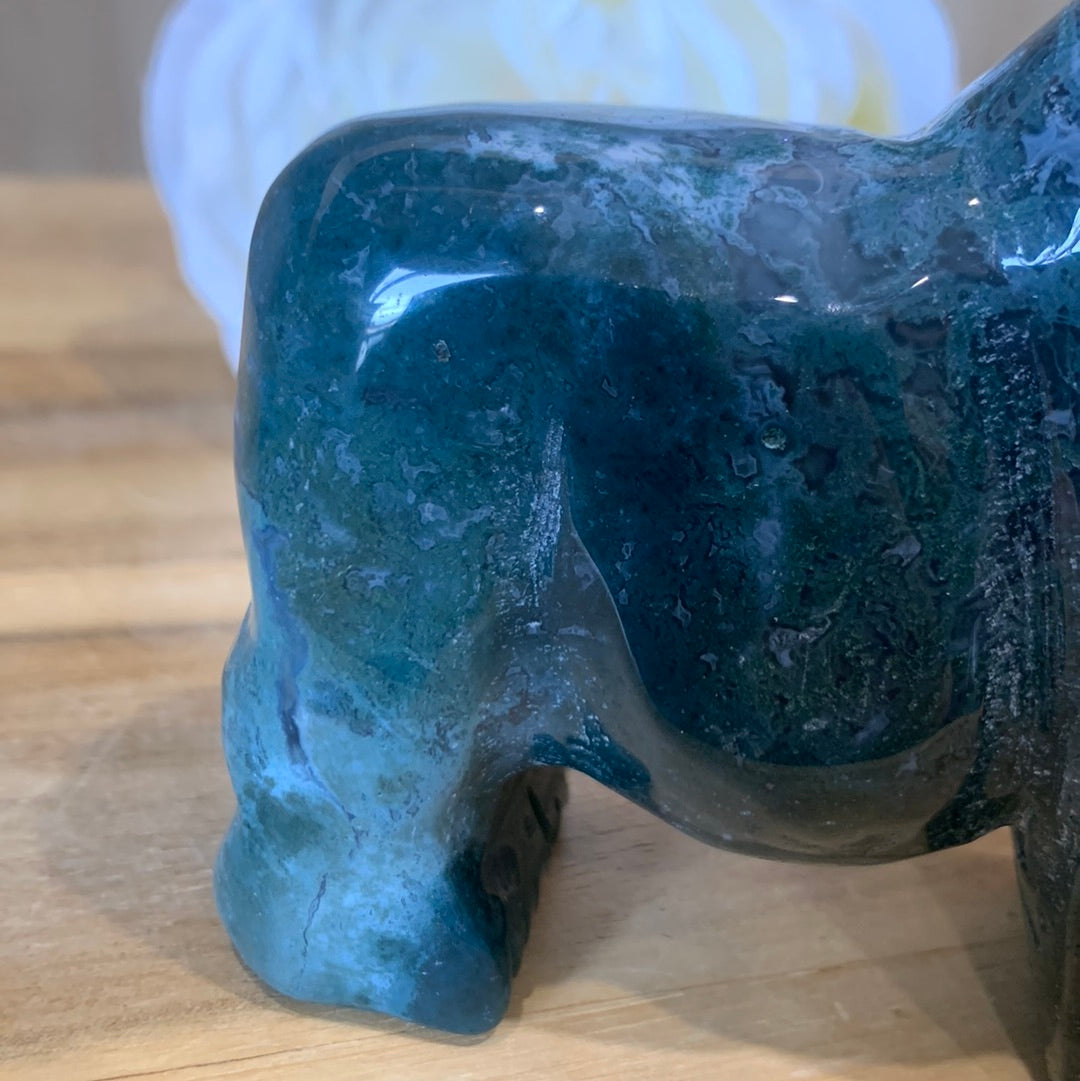 MOSS AGATE RHINOCEROS