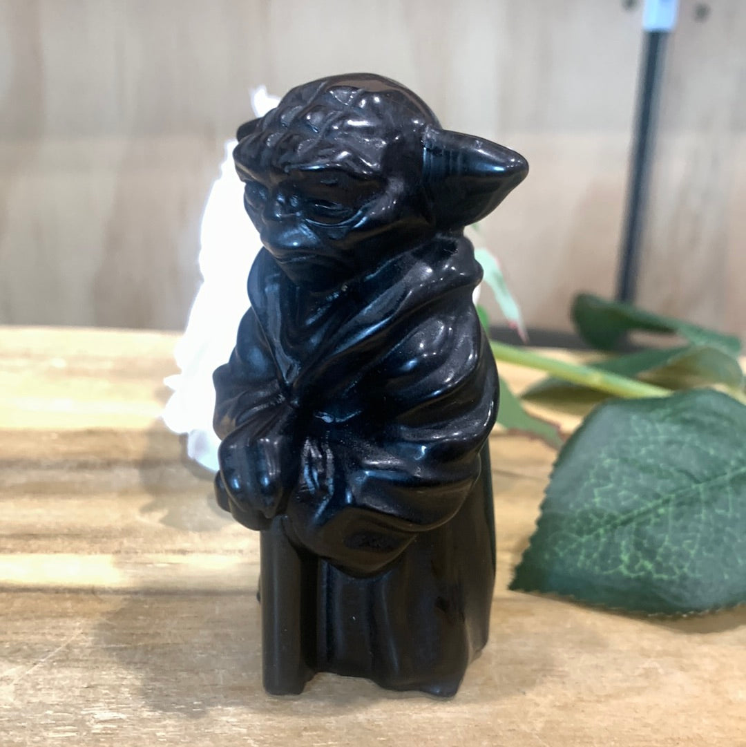 BLACK OBSIDIAN YODA (LARGE)