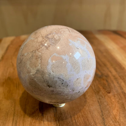OCEAN JASPER SPHERE WITH A TOUCH OF FLOWER AGATE