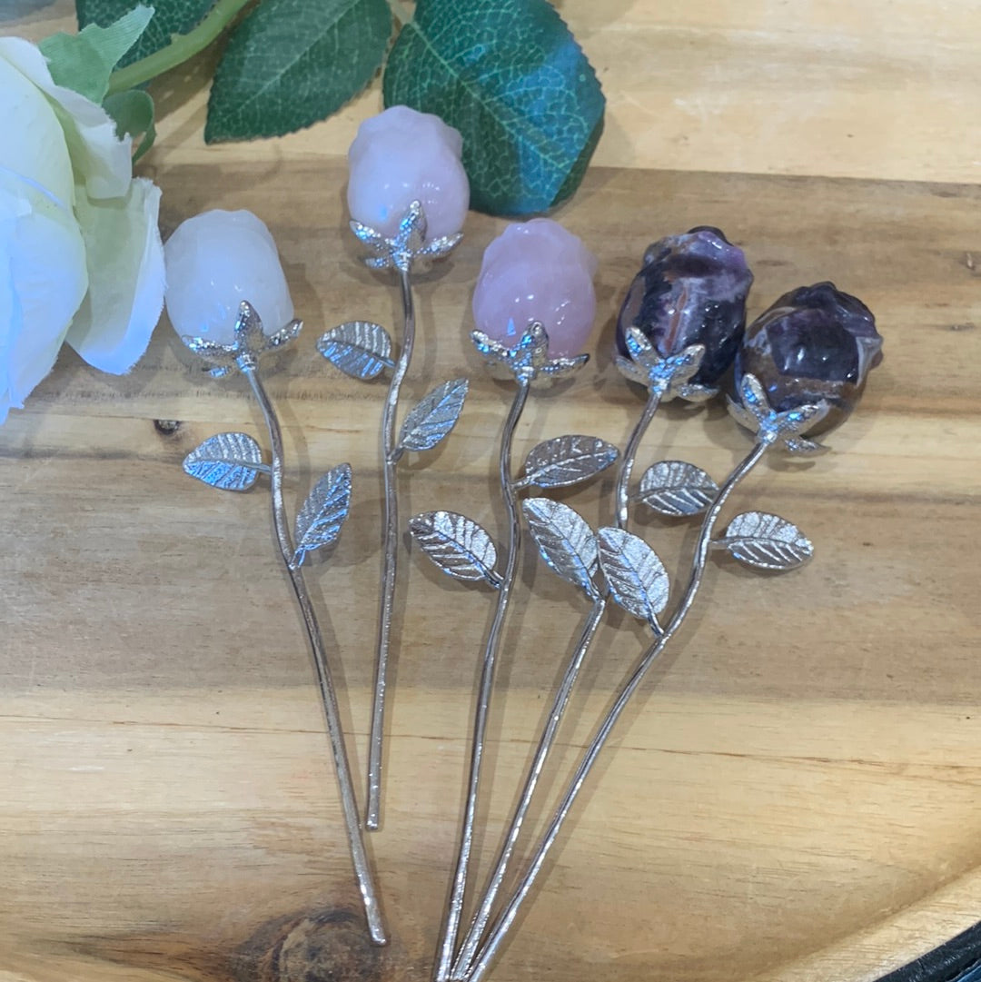 STEMMED CRYSTAL ROSES