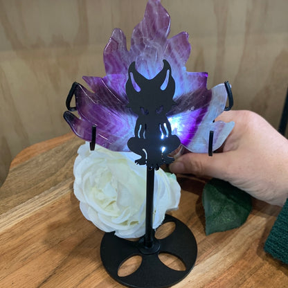 FLUORITE 9 TAIL FOX (WITH STAND)