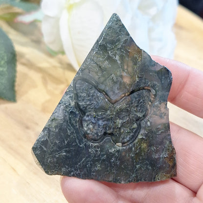 MOSS AGATE BUTTERFLY SLAB
