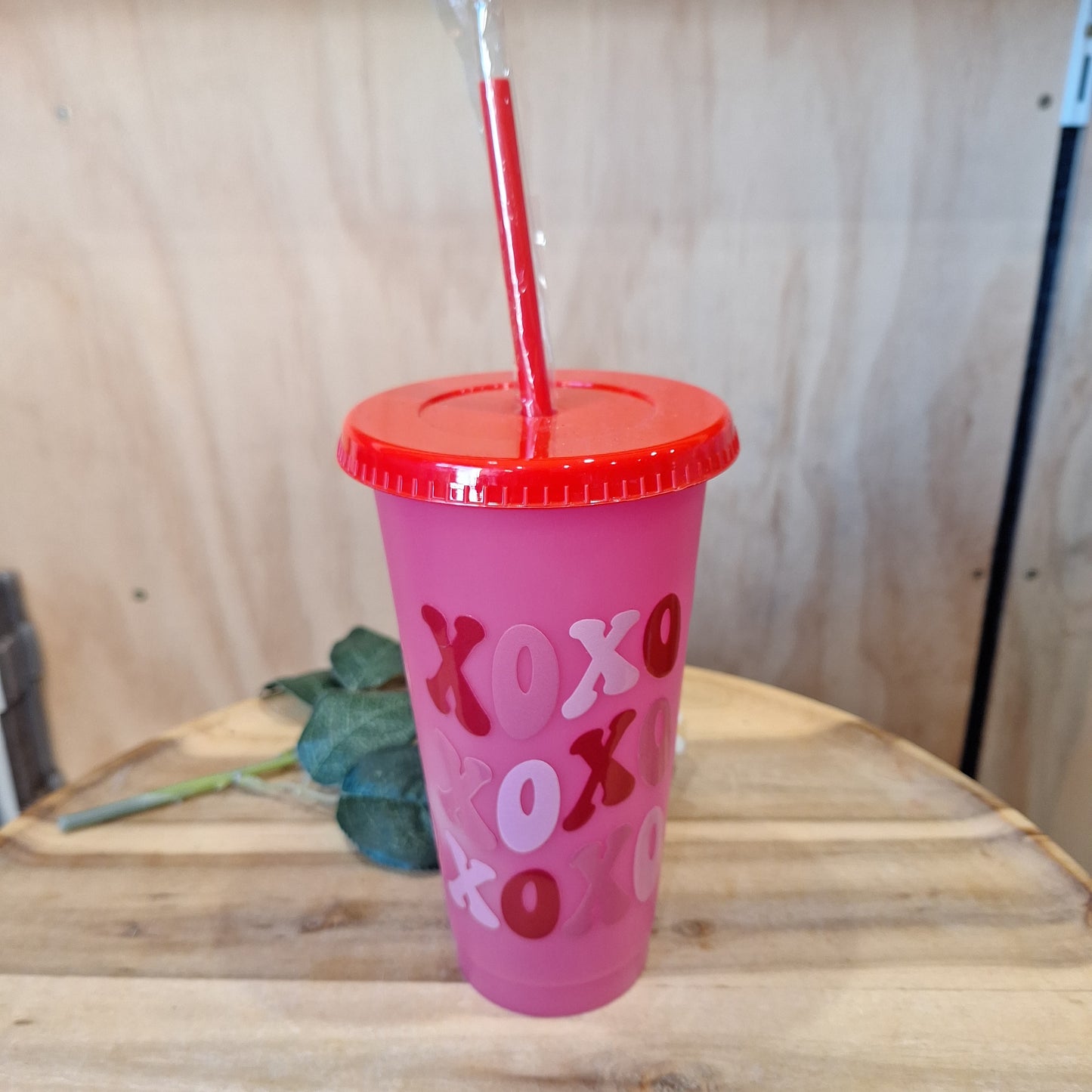 COLOUR CHANGING REUSABLE BPA FREE L CUP (24oz) WITH LID AND STRAW + SUBLIMATION WRAP