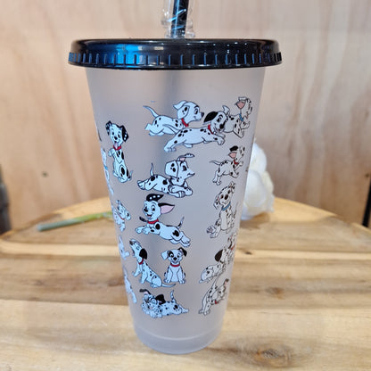 24oz REUSEABLE PLASTIC CUP WITH STRAW AND LID