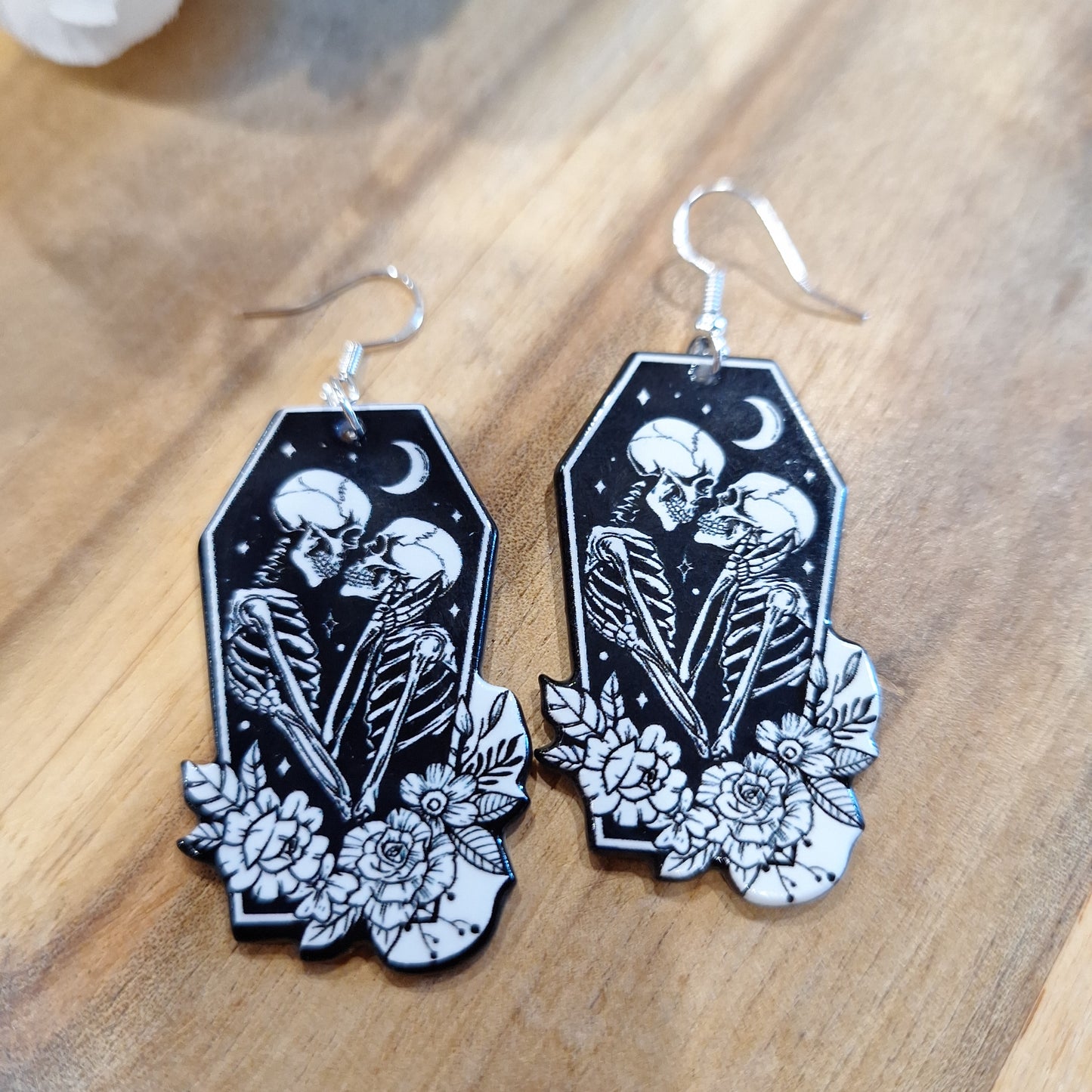 AWESOME ACRYLIC 925 STIRLING HOOK EARRINGS (NON CRYSTAL,)