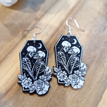 AWESOME ACRYLIC 925 STIRLING HOOK EARRINGS (NON CRYSTAL,)