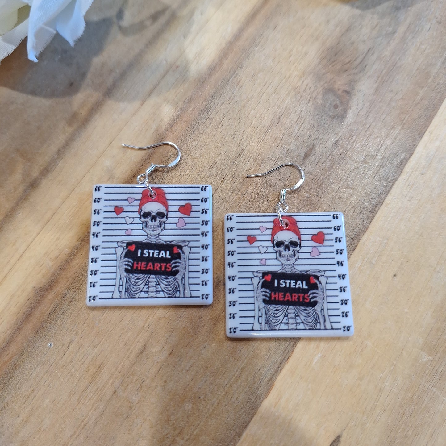 AWESOME ACRYLIC 925 STIRLING HOOK EARRINGS (NON CRYSTAL,)