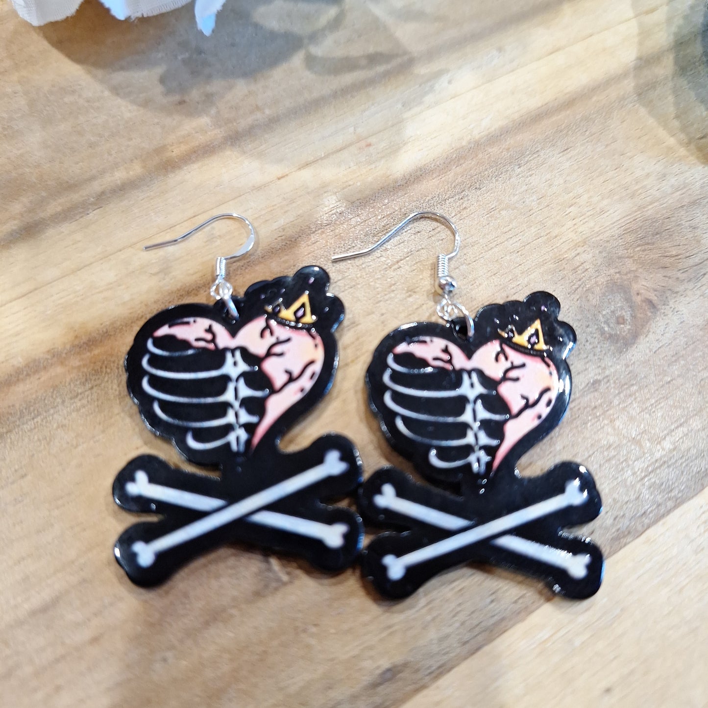 AWESOME ACRYLIC 925 STIRLING HOOK EARRINGS (NON CRYSTAL,)