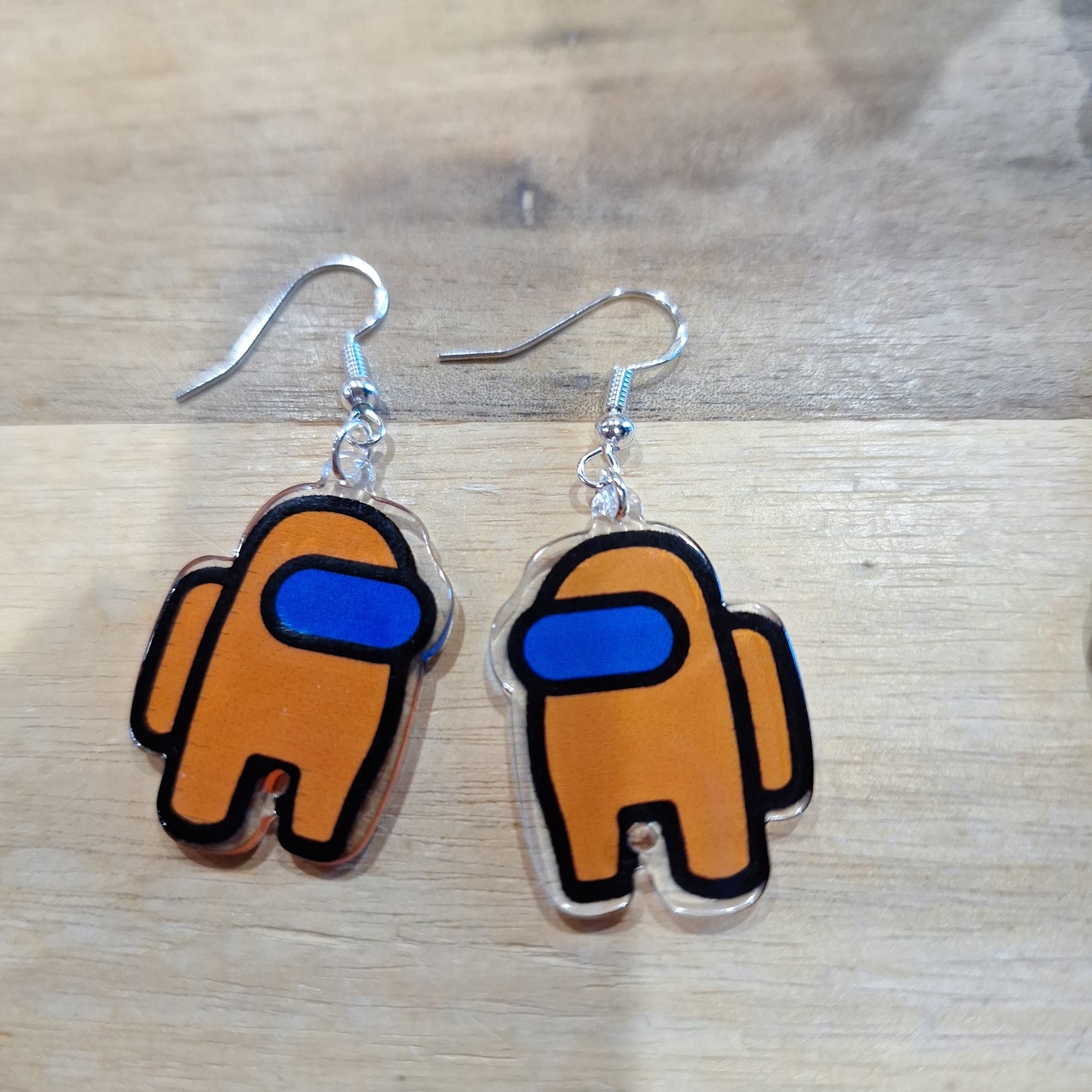 AWESOME ACRYLIC 925 STIRLING HOOK EARRINGS (NON CRYSTAL,)