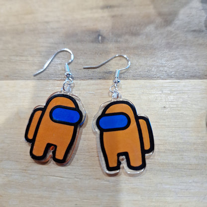 AWESOME ACRYLIC 925 STIRLING HOOK EARRINGS (NON CRYSTAL,)