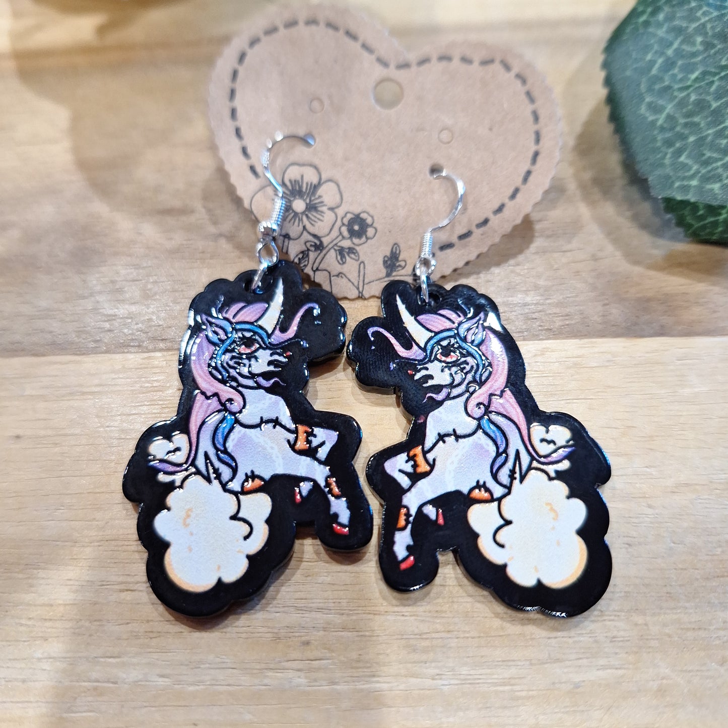 AWESOME ACRYLIC 925 STIRLING HOOK EARRINGS (NON CRYSTAL,)