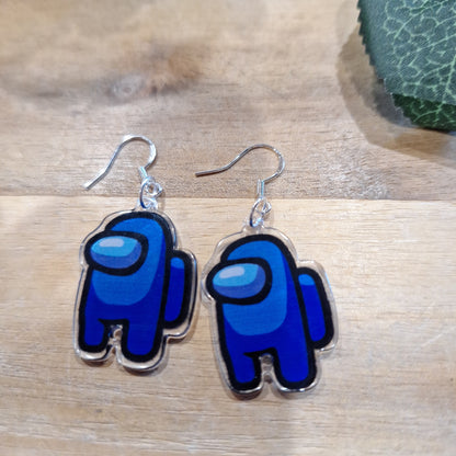 AWESOME ACRYLIC 925 STIRLING HOOK EARRINGS (NON CRYSTAL,)
